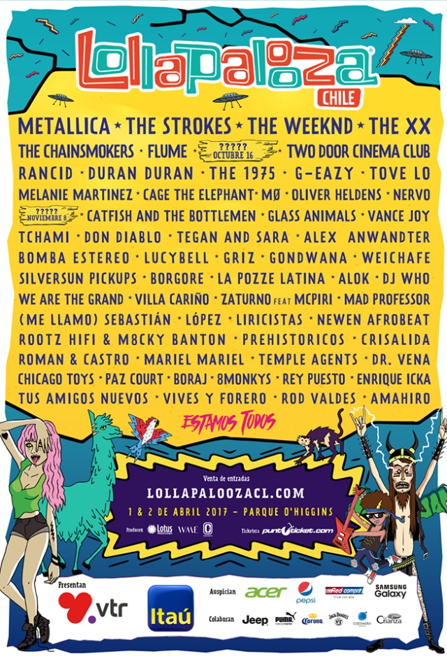 Los artistas de rock alternativo que se tomarán Lollapalooza Chile 2017
